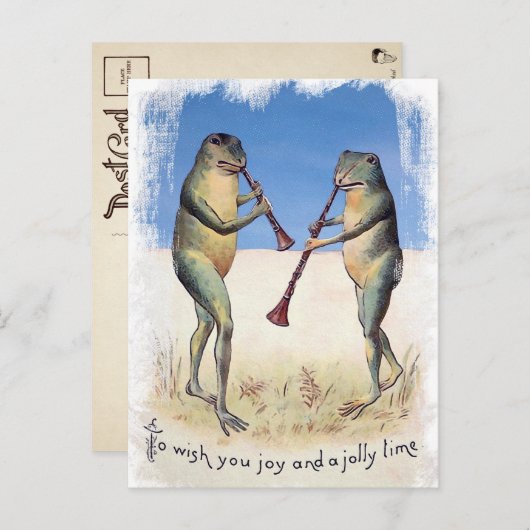ヴィンテージFROGSクリスマスポストカード ポストカード (正面/裏面)