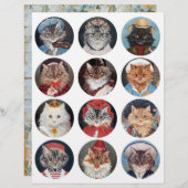 ヴィンテージG.L.バーンズ擬人化された猫の絵画 (正面/裏面)