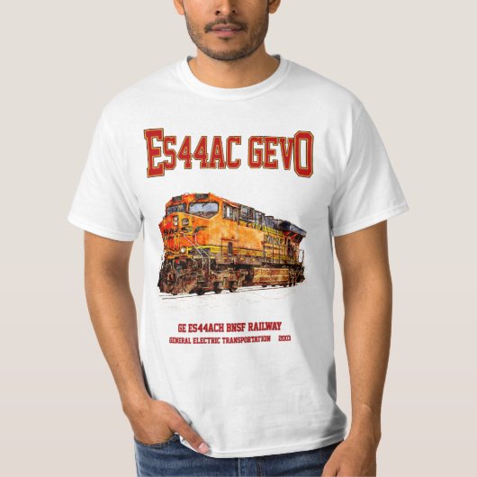 ヴィンテージGE ES44AC GEVOディーゼル機関車 Tシャツ (正面)