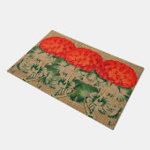 ヴィンテージGeranium Trio in burlap look Doormat ドアマット (アングル)