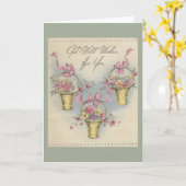 ヴィンテージGet Well Baskets 1 カード (黄色い花)