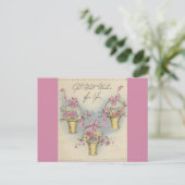 ヴィンテージGet Well Baskets 1 ポストカード (スタンド正面)