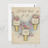 ヴィンテージGet Well Baskets 2 ポストカード (正面/裏面)