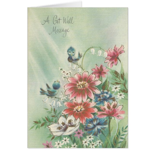 ヴィンテージGet Well Bird Card (正面)