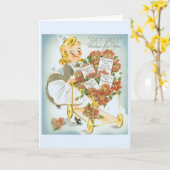 ヴィンテージGet Wishesグリーティングカード カード (黄色い花)