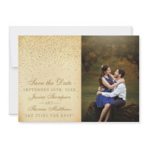 ヴィンテージGlam金ゴールド結婚紙吹雪の写真