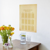 ヴィンテージGlam金ゴールド結婚紙吹雪の座席表 箔ポスター (レイダウン (キッチン))