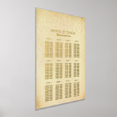 ヴィンテージGlam金ゴールド結婚紙吹雪の座席表 箔ポスター (レイダウン)