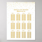 ヴィンテージGlam金ゴールド結婚紙吹雪の座席表 箔ポスター (正面)