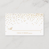 ヴィンテージGlam金ゴールド結婚紙吹雪の護衛カード プレイスカード (正面)