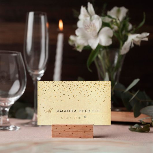 ヴィンテージGlam金ゴールド結婚紙吹雪の護衛カード プレイスカード