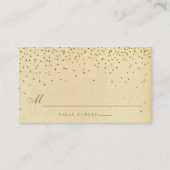 ヴィンテージGlam金ゴールド結婚紙吹雪の護衛カード プレイスカード (正面)