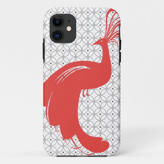 ヴィンテージGLAM PEACOCK in Red iPhone 5ケース Case-Mate iPhoneケース (裏面)