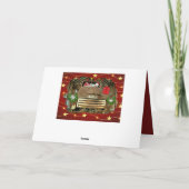 ヴィンテージGMCトラック霜の降りた雪だるま走 シーズンカード (裏面)