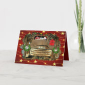 ヴィンテージGMCトラック霜の降りた雪だるま走 シーズンカード (正面)