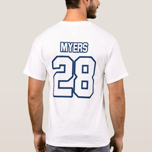 ヴィンテージGoalieマスク- 28 Myers Tシャツ (裏面)