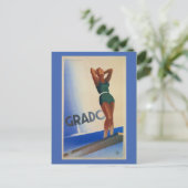 ヴィンテージGrado旅行イタリアンポスターピンナップ ポストカード (スタンド正面)