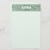 ヴィンテージGreen Ivy装飾のヘッダーと名前 便箋 (正面/裏面)