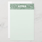 ヴィンテージGreen Ivy装飾のヘッダーと名前 便箋 (正面/裏面)