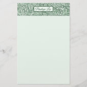 ヴィンテージGreen Ivy装飾のヘッダーと名前 便箋 (正面)