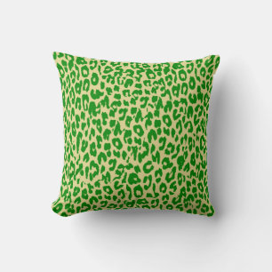 ヴィンテージGreen Leopardプリントスキン クッション