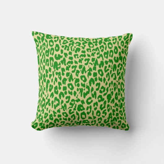 ヴィンテージGreen Leopardプリントスキン クッション (正面)