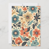 ヴィンテージGroovyレトロフローラ結婚の 招待状 (裏面)