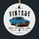 ヴィンテージGTO自動車会社 セラミックオーナメント<br><div class="desc">鉛筆、マ描写ーカー、および背景がデジタルで作成されたチョークで作成されたクラシック車。</div>