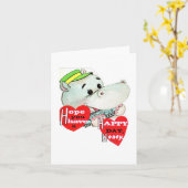 ヴィンテージHはHippo Valentine カード (黄色い花)