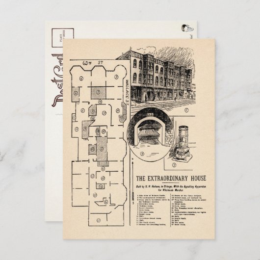 ヴィンテージH.H.Holmes新聞葉書 ポストカード (正面/裏面)