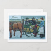 ヴィンテージHappy Christmas by A.M. Mailick ポストカード (正面/裏面)