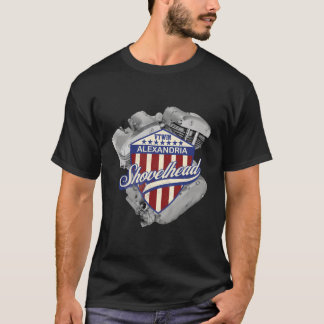 ヴィンテージHDショベルヘッドオールドスクールアレクサンドリアバイクもしくは自転車に乗る人 Tシャツ