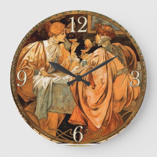 ヴィンテージHeidsieck及びCo Monopoleランスのワインのラベル ラージ壁時計 (正面)