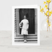 ヴィンテージHelene Mayerフェンシング写真ノートカード カード (黄色い花)