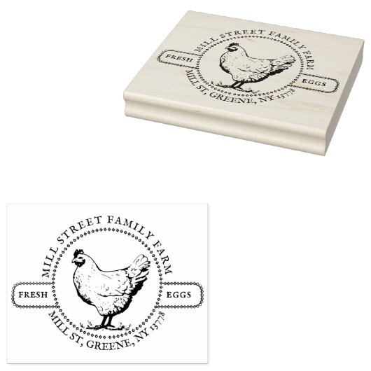 ヴィンテージHENウッドスタンプ新鮮な地元の農場の卵 ラバースタンプ (押印)