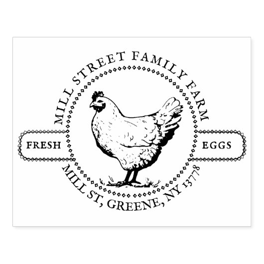 ヴィンテージHENウッドスタンプ新鮮な地元の農場の卵 ラバースタンプ (インプリント)