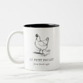 ヴィンテージHenロゴ |パーソナライズされた | ツートーンマグカップ (左)