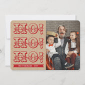 ヴィンテージHO HOおもしろいホリデークリスマスフォトカード シーズンカード (正面)