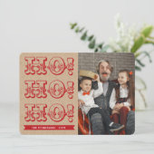 ヴィンテージHO HOおもしろいホリデークリスマスフォトカード シーズンカード (スタンド正面)