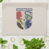 ヴィンテージHOGWARTS™スタンプクレス キッチンタオル (折り畳み)