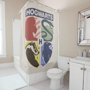 ヴィンテージHOGWARTS™スタンプクレス シャワーカーテン