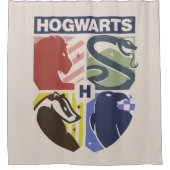 ヴィンテージHOGWARTS™スタンプクレス シャワーカーテン (正面)