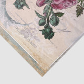 ヴィンテージHollyhockブーケと文字コラージュ 薄葉紙 (詳細)