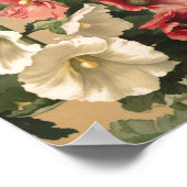 ヴィンテージHollyhocksアートポスター ポスター (角)