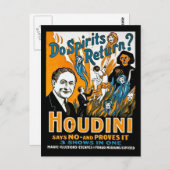 ヴィンテージHoudini広告 – Does Spirits Return? ポストカード (正面/裏面)