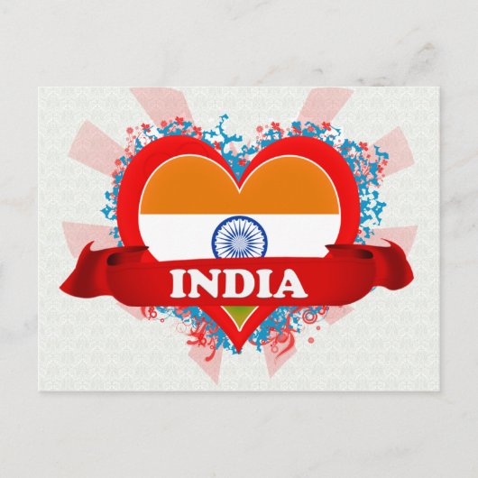 ヴィンテージI愛インド ポストカード (正面)