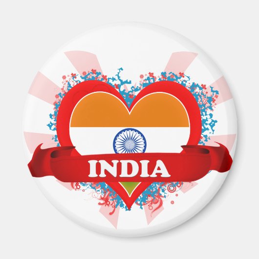 ヴィンテージI愛インド マグネット (正面)