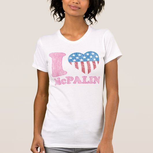 ヴィンテージI愛McPalin、McCAIN PALIN米国IHeart Tシャツ (正面)