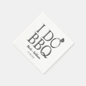 ヴィンテージI do BBQバーベキューバーン結婚ズ婚約 スタンダードカクテルナプキン (角)