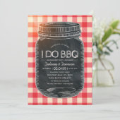 ヴィンテージI do BBQメイソンジャー素朴婚約パーティ 招待状 (スタンド正面)